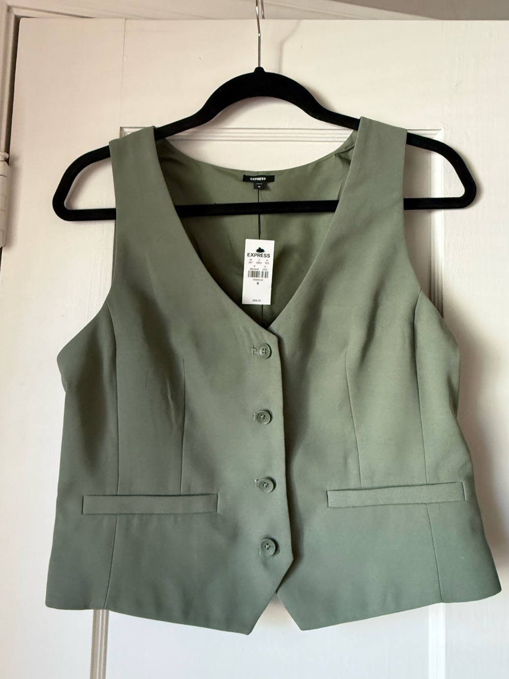 Express Sage Green Tailored Women's Vest